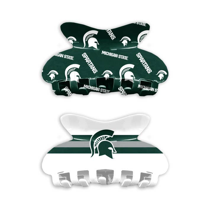 NCAA Michigan State Spartans Team Hair Claw Set for wholesale by Little Earth Productions