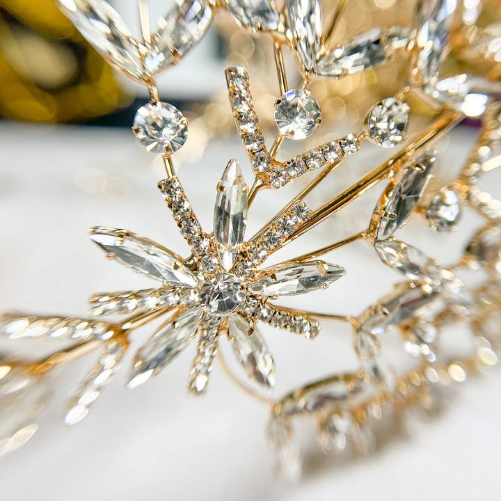 Happy Dream Gifts - Wholesale Fashion Headband - Women's - Crystal Bridal Headband, Crystal Bridal Hairpiece,Gold Crown5