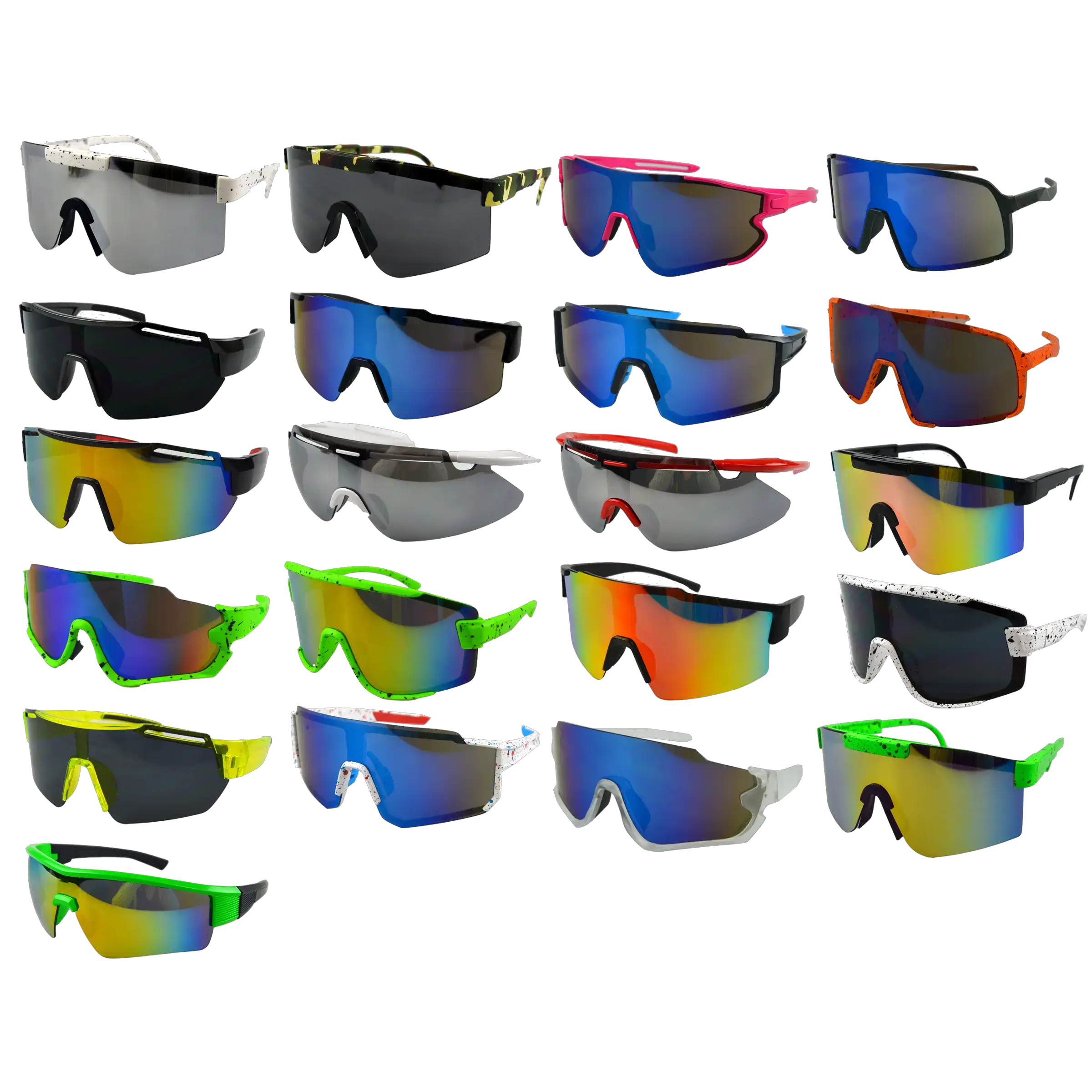 Novelty Brands - Wholesale Sunglasses - Unisex - Sport Shieldz Sunglasses Assortment 24PC Floor Display2