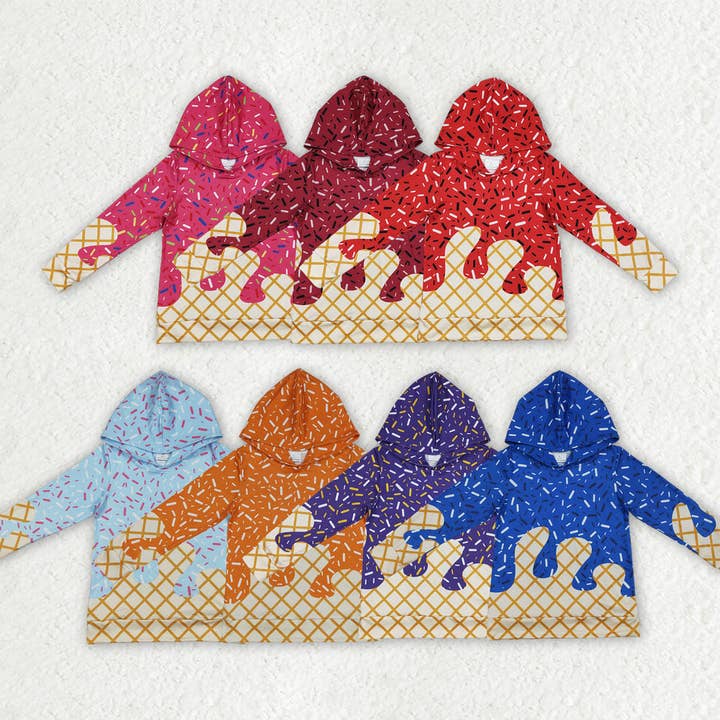 Aier Wholesale - Wholesale Hoodie - Kids - 7 Colors Sibling Baby Kids Long Sleeves Team Sprinkles Drips Hoodies Tops7