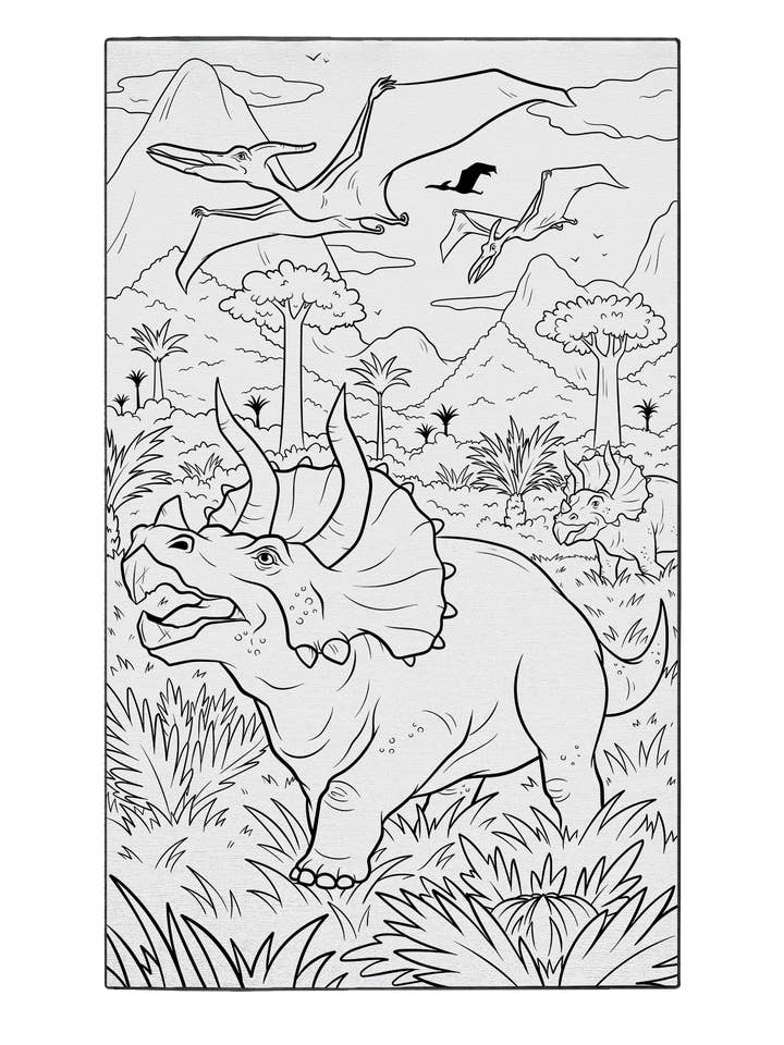 Défilé des tricératops pour la vente par Coloring Rugs