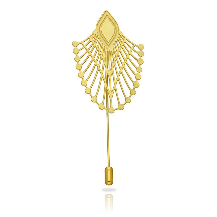 Nou Deco Gold Plated Brooch for wholesale by RAS