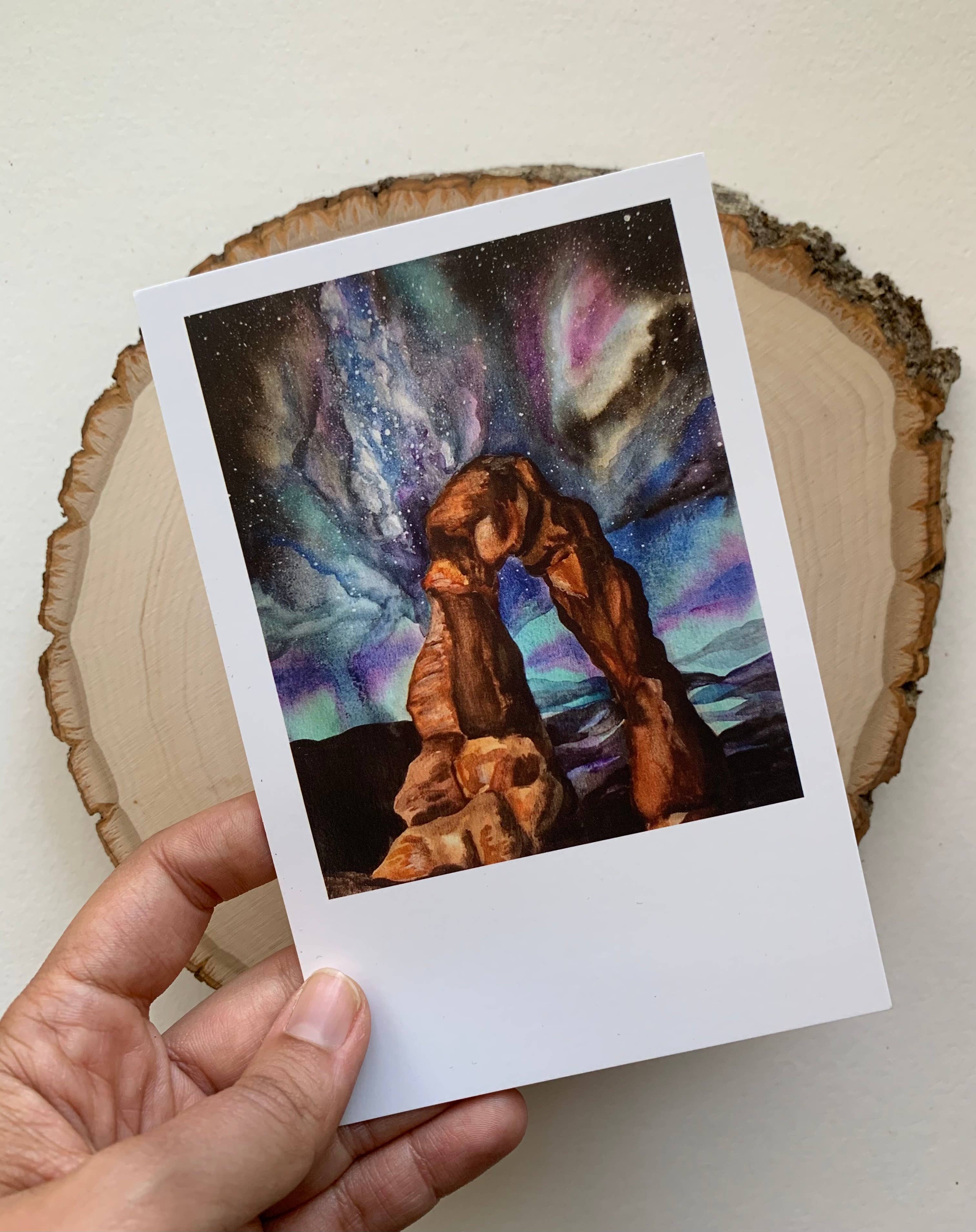 Kendra VanDruff Watercolors - Vente Cartes postales - Carte postale Polaroid du parc national des Arches0