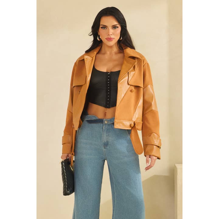 The Sang - Wholesale Jacket - Women's - BIAS CONTRAST WIDE STRIPE MACINTOSH LONG SLV JACKE9