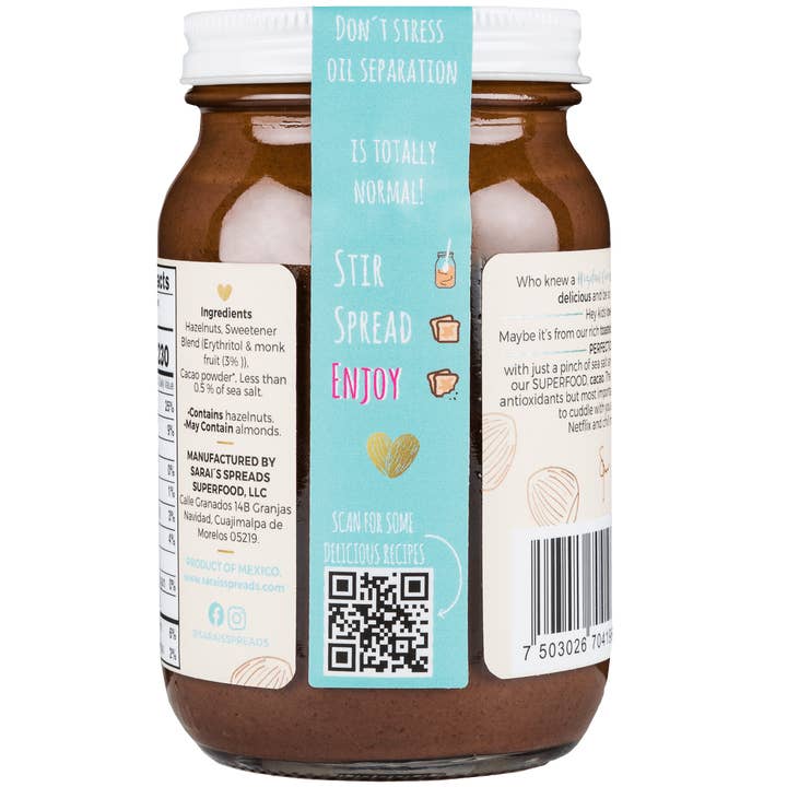 Sarai's Superfood Spreads - Vendita all'ingrosso Burro di frutta secca - Burro Nocciola Cacao1