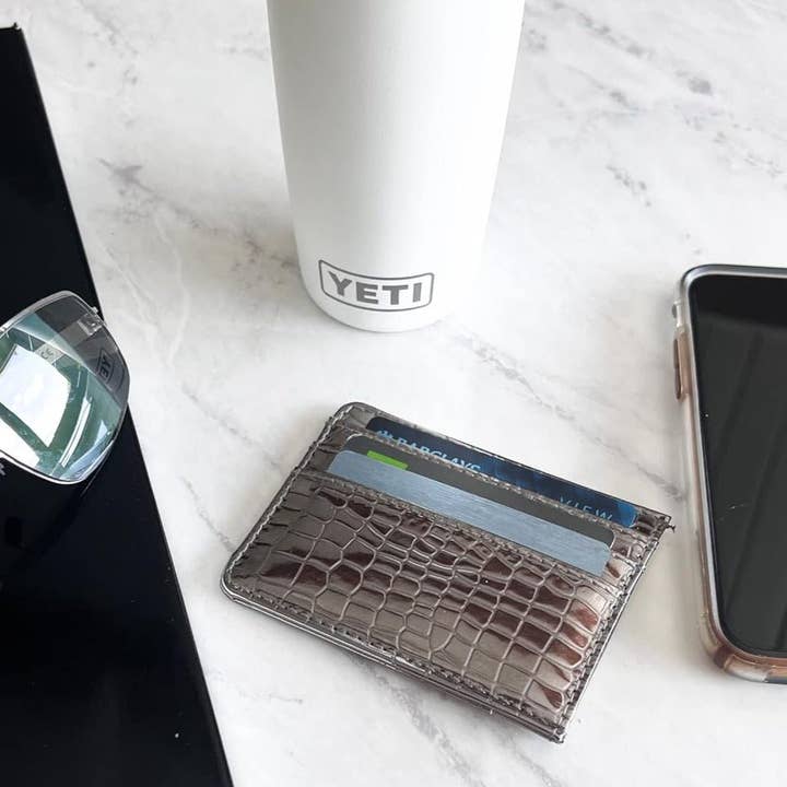 MiMi Wholesale - Wholesale Card Holder - Women's - Tiara Crocodile Skin Slim Women's Card Holder/Wallet10