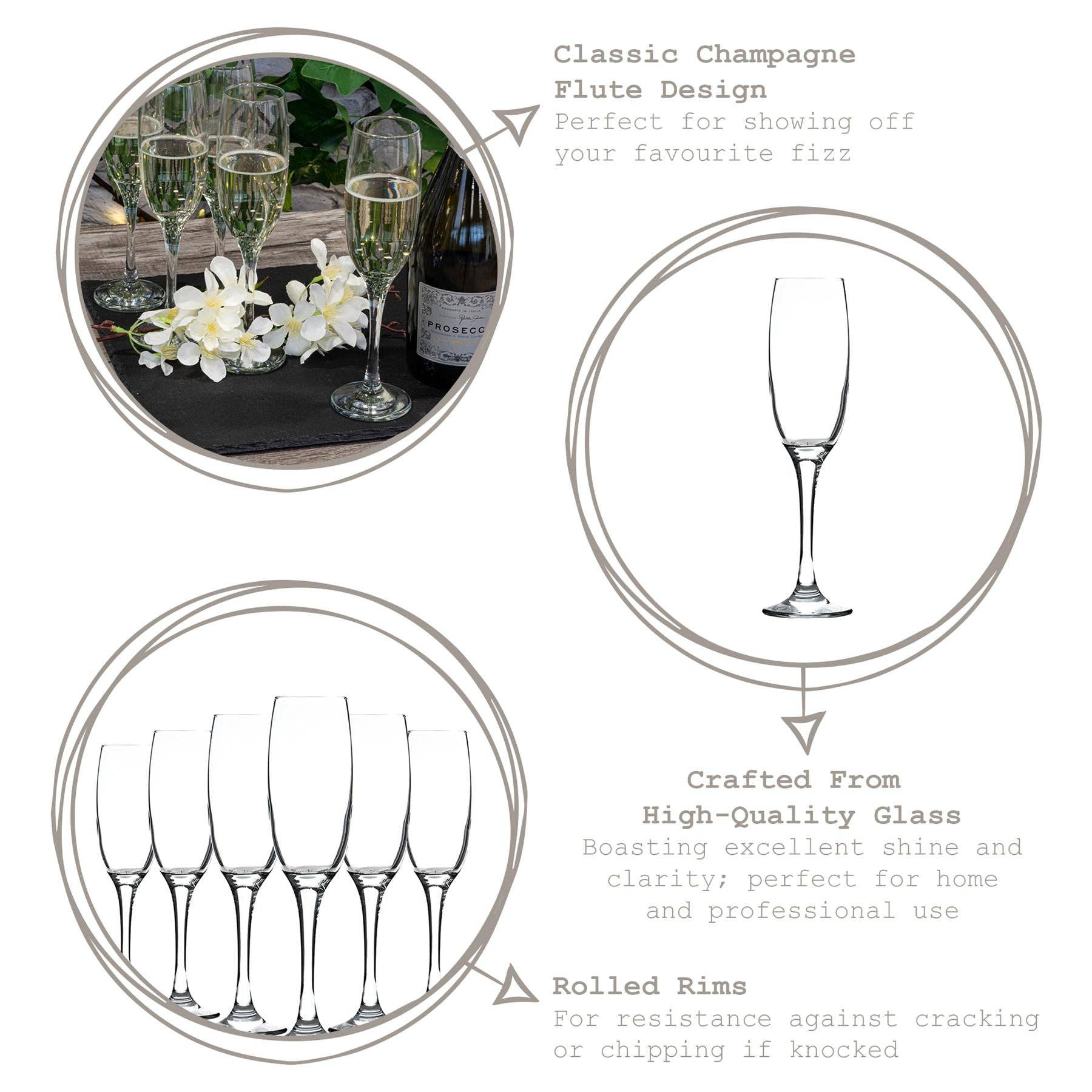 Rinkit Ltd - Wholesale Champagne Flute - 220ml Venue Glass Champagne Flute - By LAV1
