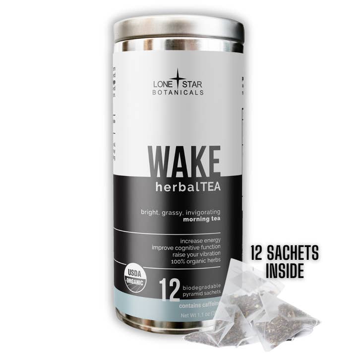 Acordar (CHÁ DA MANHÃ) Lata (12 Saquetas) - 100% ORGÂNICO por atacado de Lone Star Botanicals