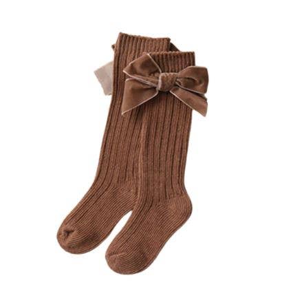 Bodoke Kids Boutique - Vente Chaussettes – enfant et bébé - Chaussettes hautes en velours avec nœud4