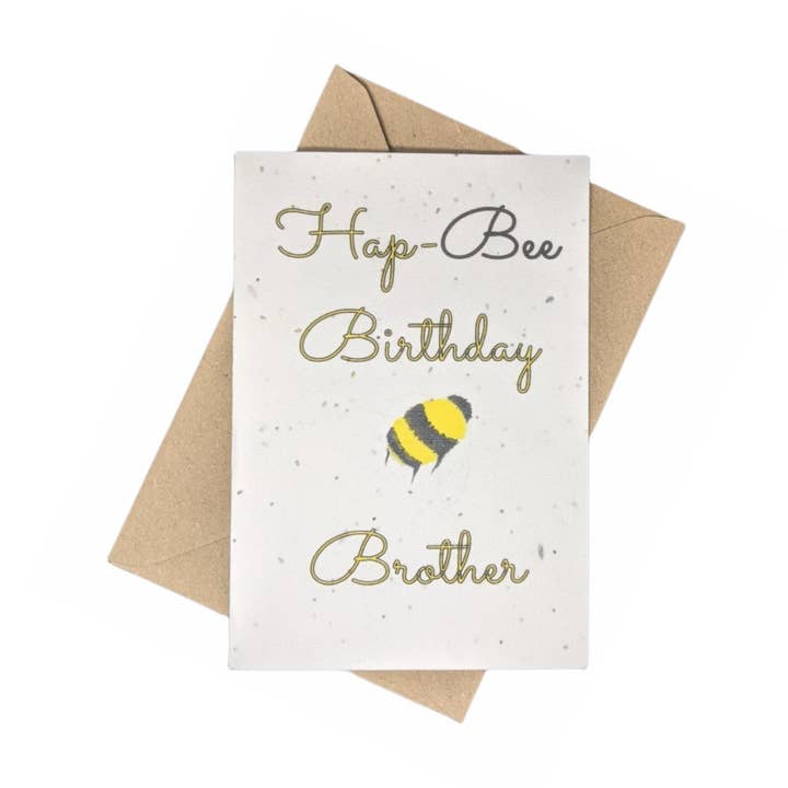 Eco friendly, Plantable birthday card. Bee themed, happ-bee for wholesale by BeeEco Friendly