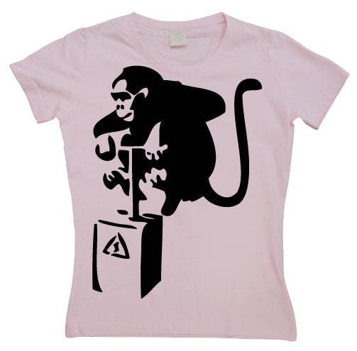 Hybris Production AB - Wholesale Screen Printed T-Shirt - Women's - Detonator Monkey Girly T-Shirt1