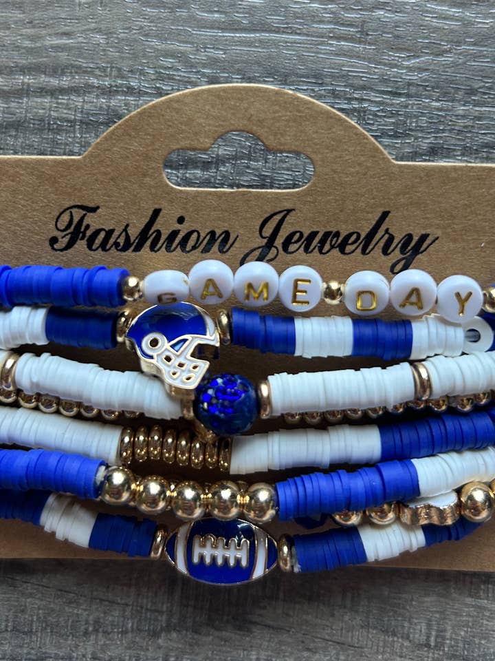 Game Day Friendship Clay Bead Bracelet Set for wholesale by JILLIAN INK LLC