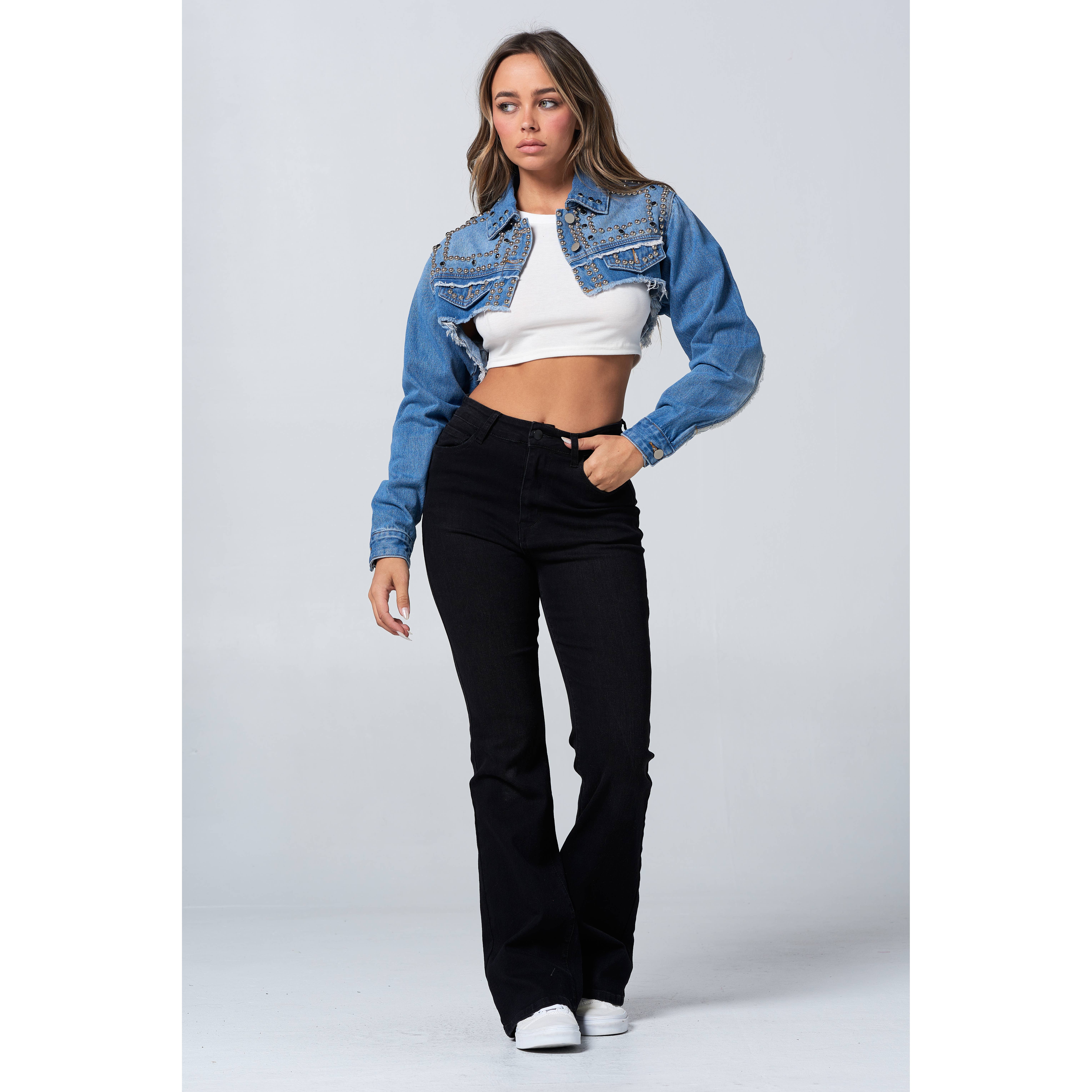 Blue Turtle - Wholesale Spijkerjack/spijkerjas - Dames - Cropjack met rock-'n-roll-studs, medium6