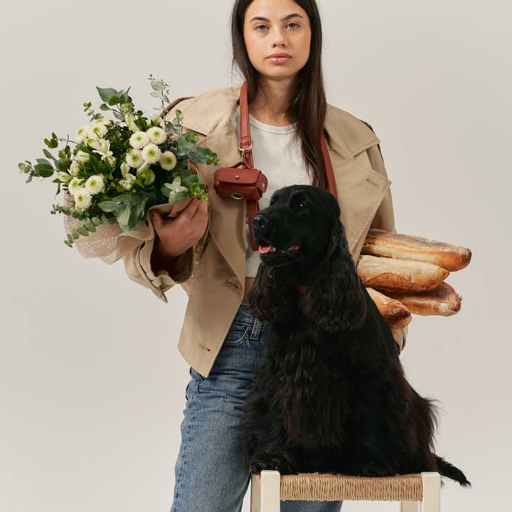 CAFIDE - Wholesale Pet Poop Bag Dispenser - Vegan Leather Brown Bag Holder, Jala4