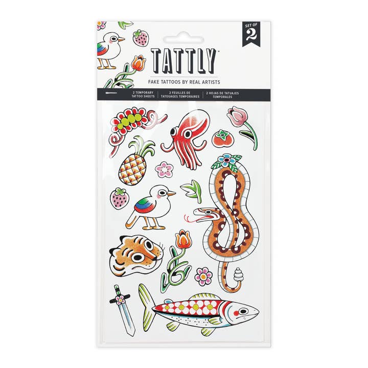 Tattly - Wholesale Temporary Tattoo - Menagerie Flash Tattoo Sheets