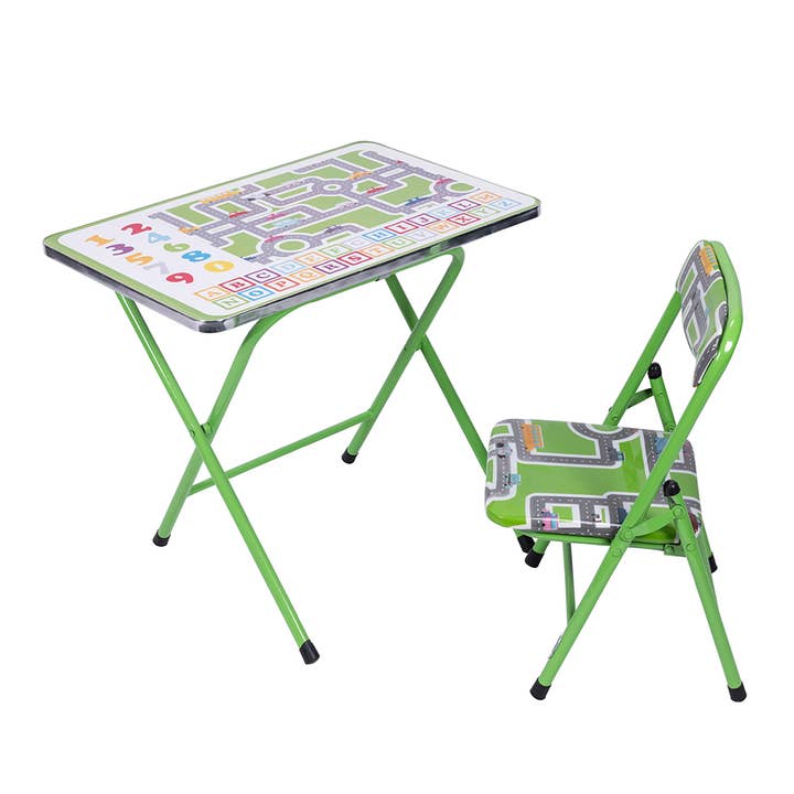 SET INFANTIL MESA+SILLA FONDO VERDE PISTA DE COCHES PARA NIÑOS para venta al por mayor de VdE Tivoli 1996