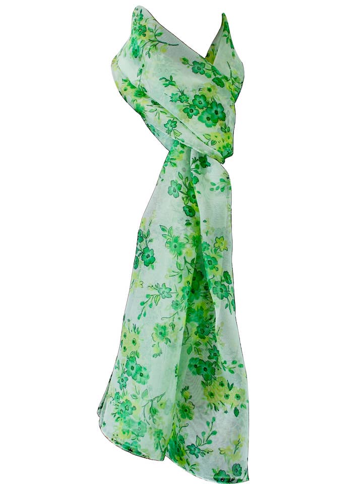 Poly Chiffon Schal 100% Dis 17572 Var 3 Grün für den Großhandel von tessago