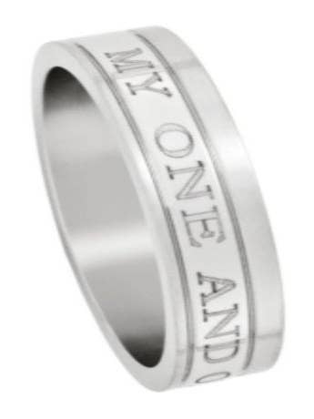 Stainless Steel "My One and Only" Ring -6mm for wholesale by Just Mens Rings