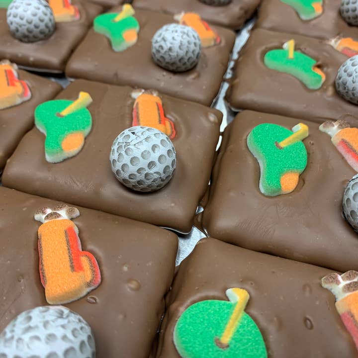 O’Golf Scene 🏌️ Graham’s w/ Foil - Milk Choc 2 PK Sealed for wholesale by O'Shea's Candies Sweet Shop
