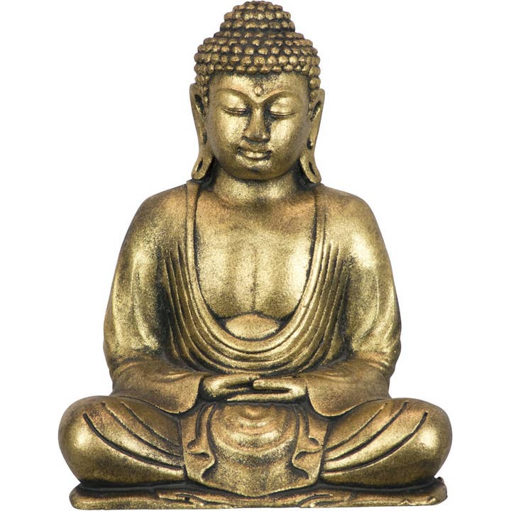 Polyresin Statue Meditating Buddha Golden (Each) for wholesale by Kheops International