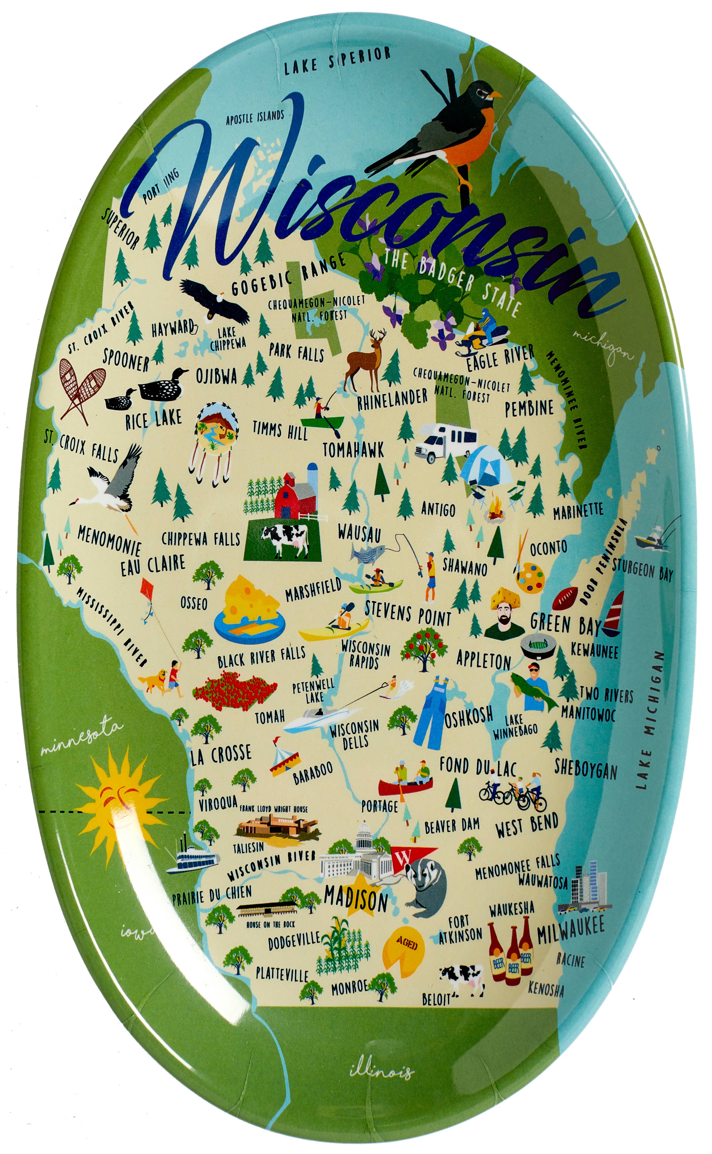 Wisconsin - Bandeja tidbit (8,5") para venta al por mayor de Galleyware