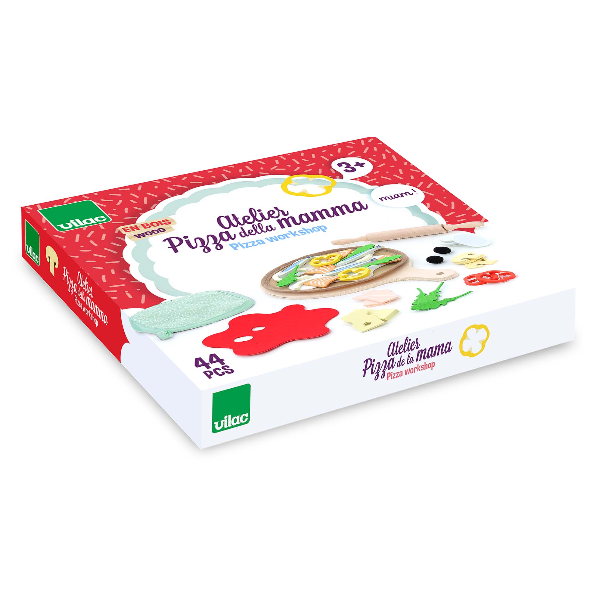 Hippychick - Vente Lot de jouets – enfant - Accessoire de cuisine pour enfants Vilac Atelier de pizza en bois.3