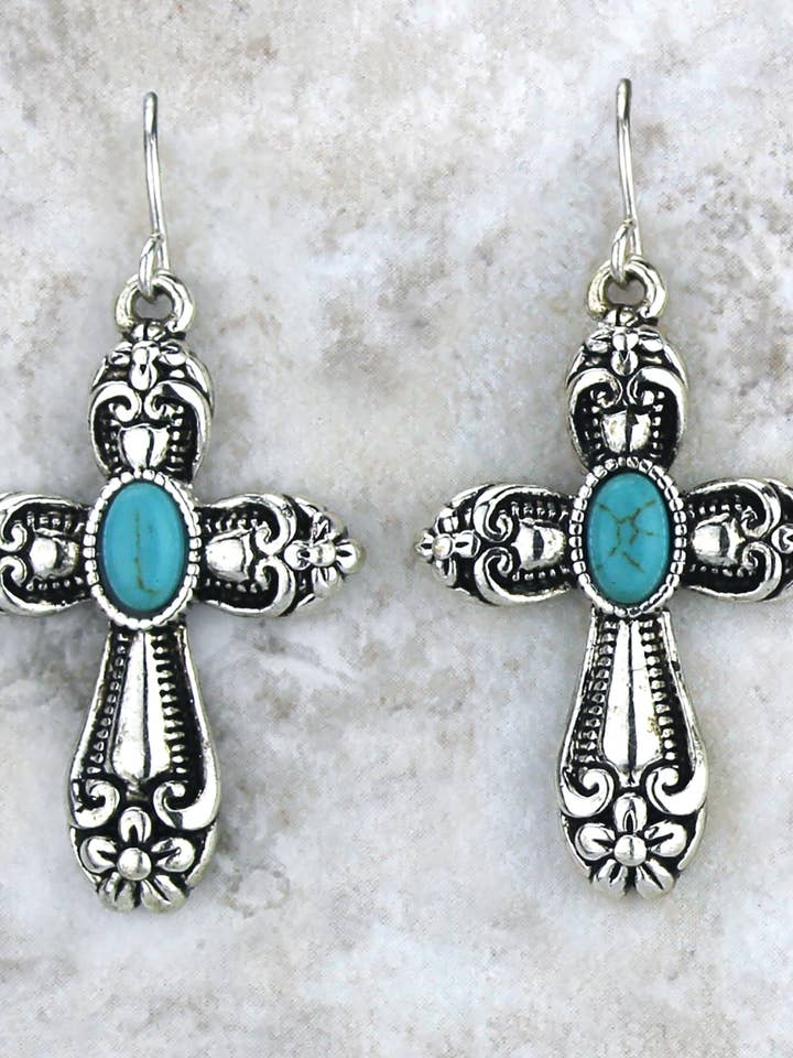 Brincos Cruz de Pedra - Brincos Eden Merry por atacado de Eden Merry Jewelry by James Lawrence