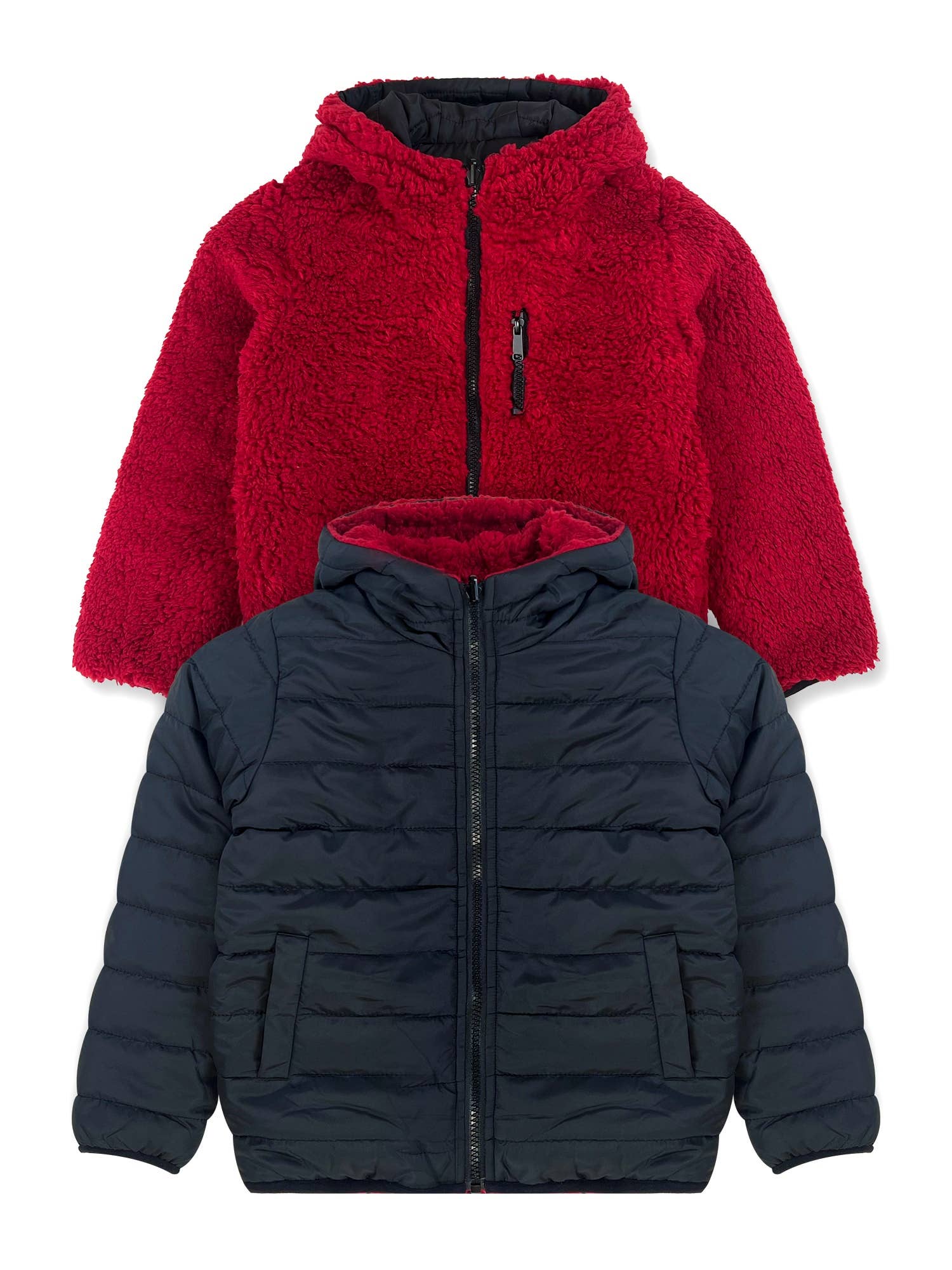 Chase USA International - Wholesale Puffer Jacket - Kids - Boys’ Reversible Jacket with Sherpa Lining #J483