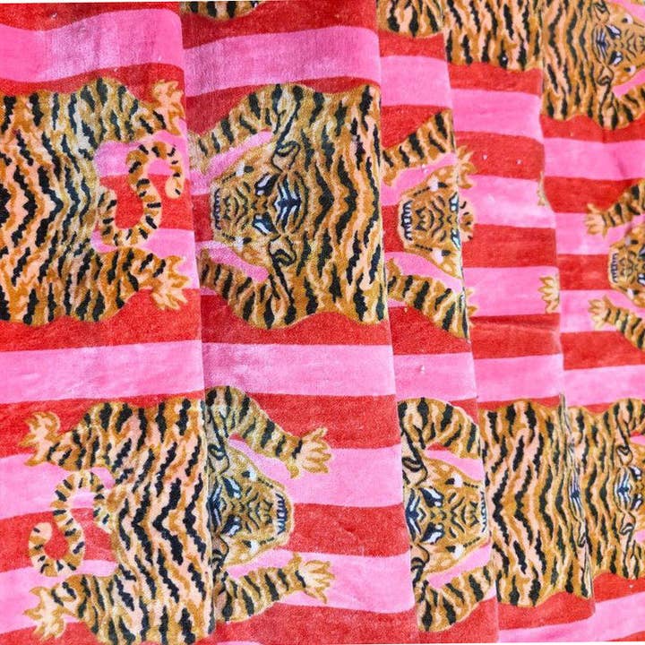 bhavnas boutique - Wholesale Fabric Paint - Velvet Animal Tiger Print All Fabric by The Yard Home Decor4