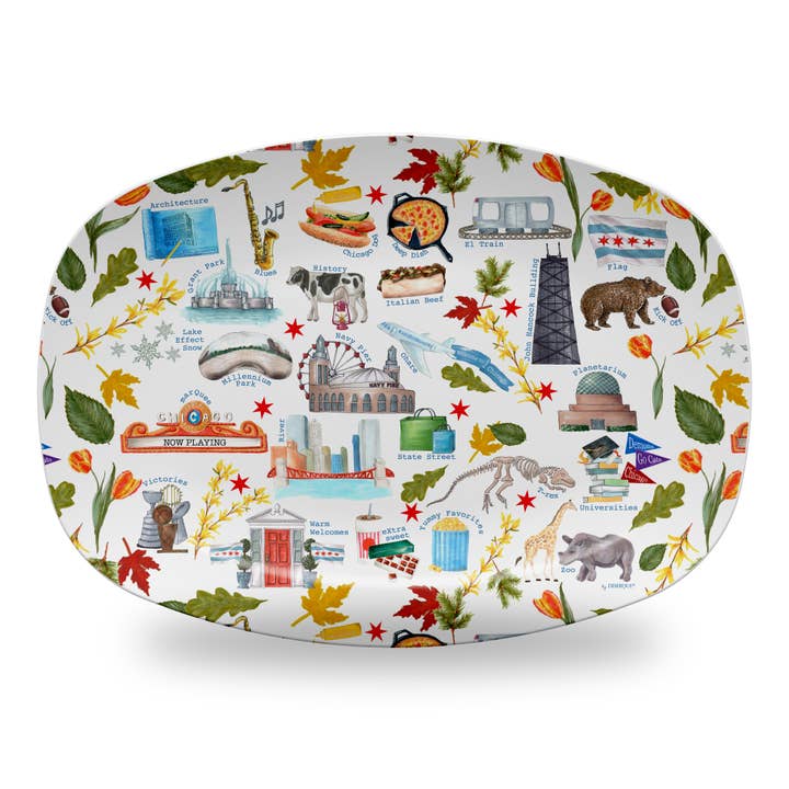 Chicago Pattern Unbreakable Platter for wholesale by Dishique