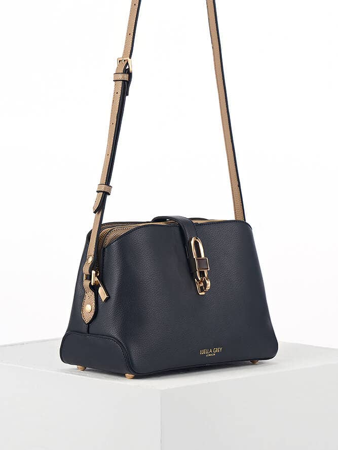 Margy Navy Borsa a Tracolla con Zip Superiore per la vendita all'ingrosso da parte di Luella Grey London