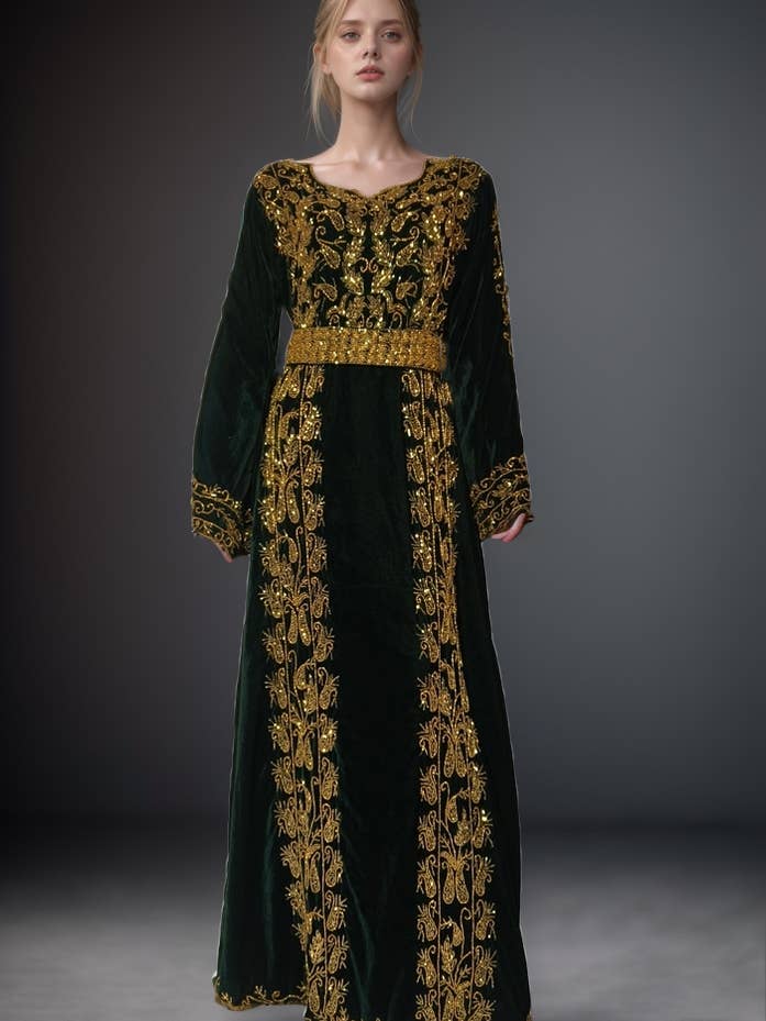 IQRA BOUTIQUE - Wholesale Kaftan - Women's - Black Morrocan kaftan Beaded Wedding Kaftan for Women's0