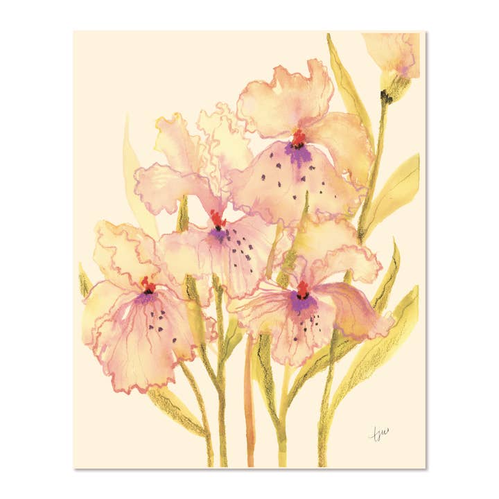 Kunstdruck „Pink Irises“ für den Großhandel von Tara Wright Studio