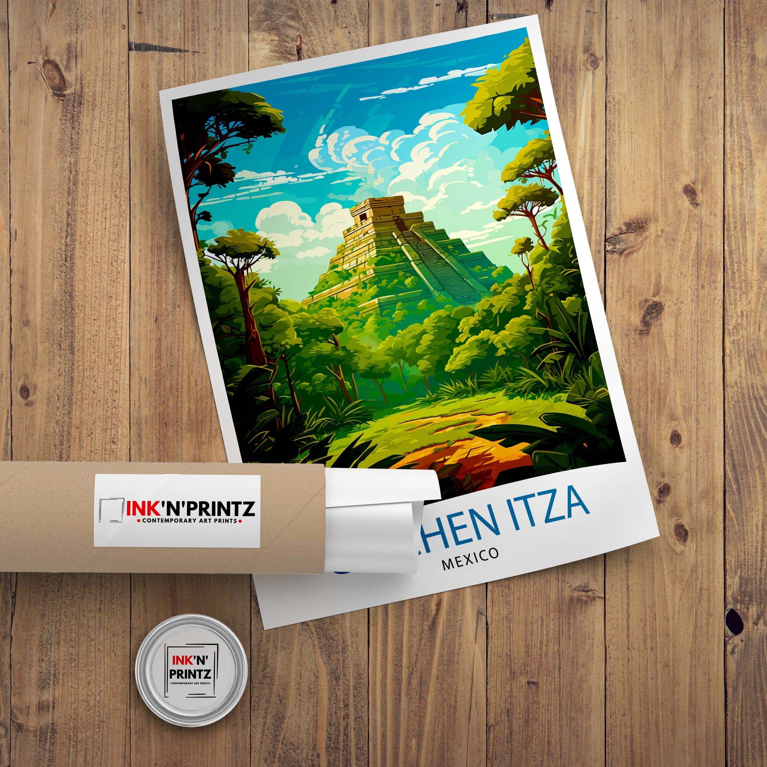 InkNPrintz – wholesale Poster – Chichen Itza Mexico Travel Poster Chichen Itza8