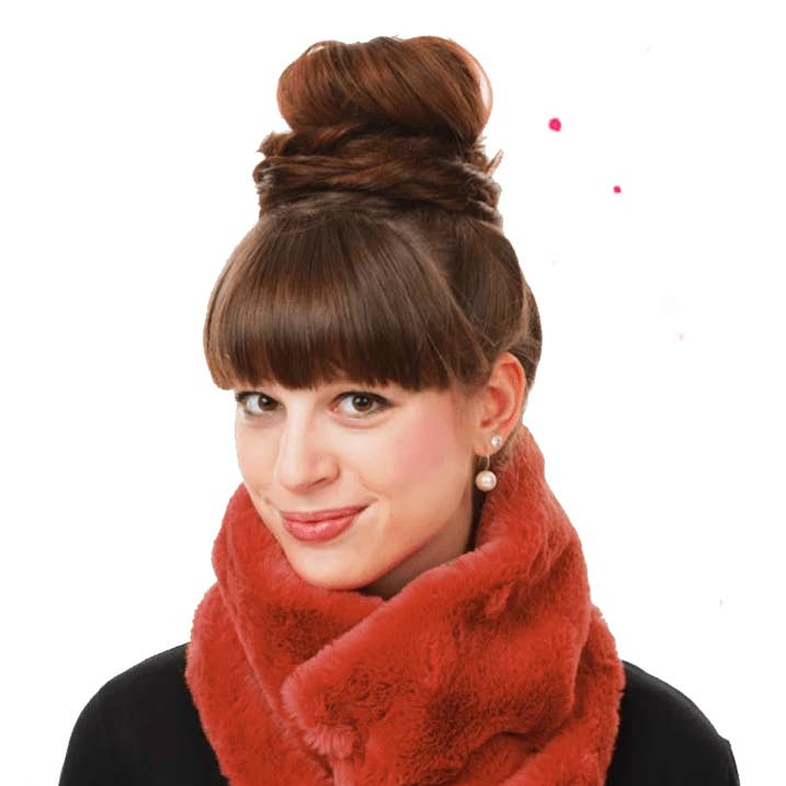 Wishproject - Wholesale Scarf - Women's - Faux fur | Little fur red | shawl collar