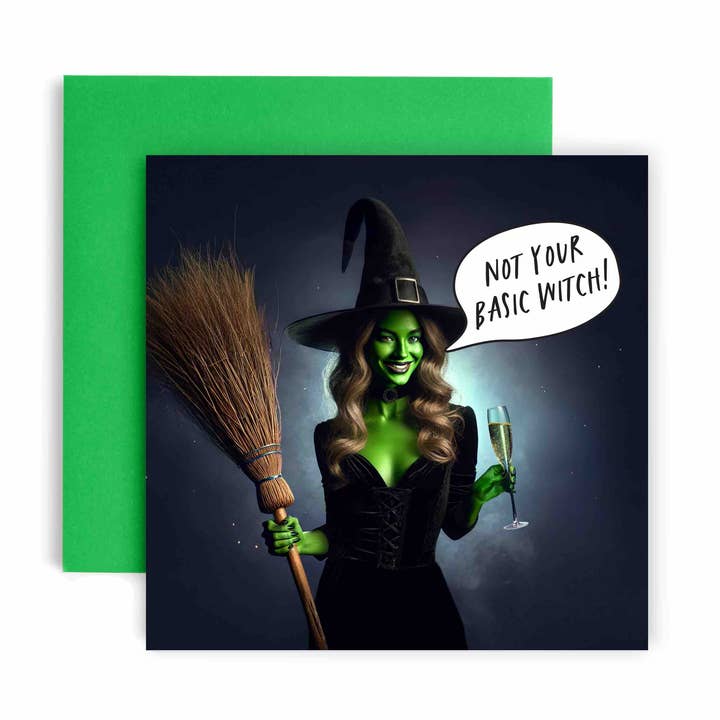 Not Your Basic Witch Wizard of Oz Wicked Birthday Card for wholesale by Huxters