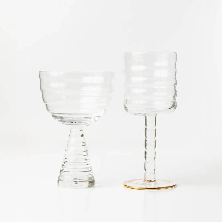 House of Revelry - Wholesale Drinking Glass/Cup - FLUTED GOBLET SET1