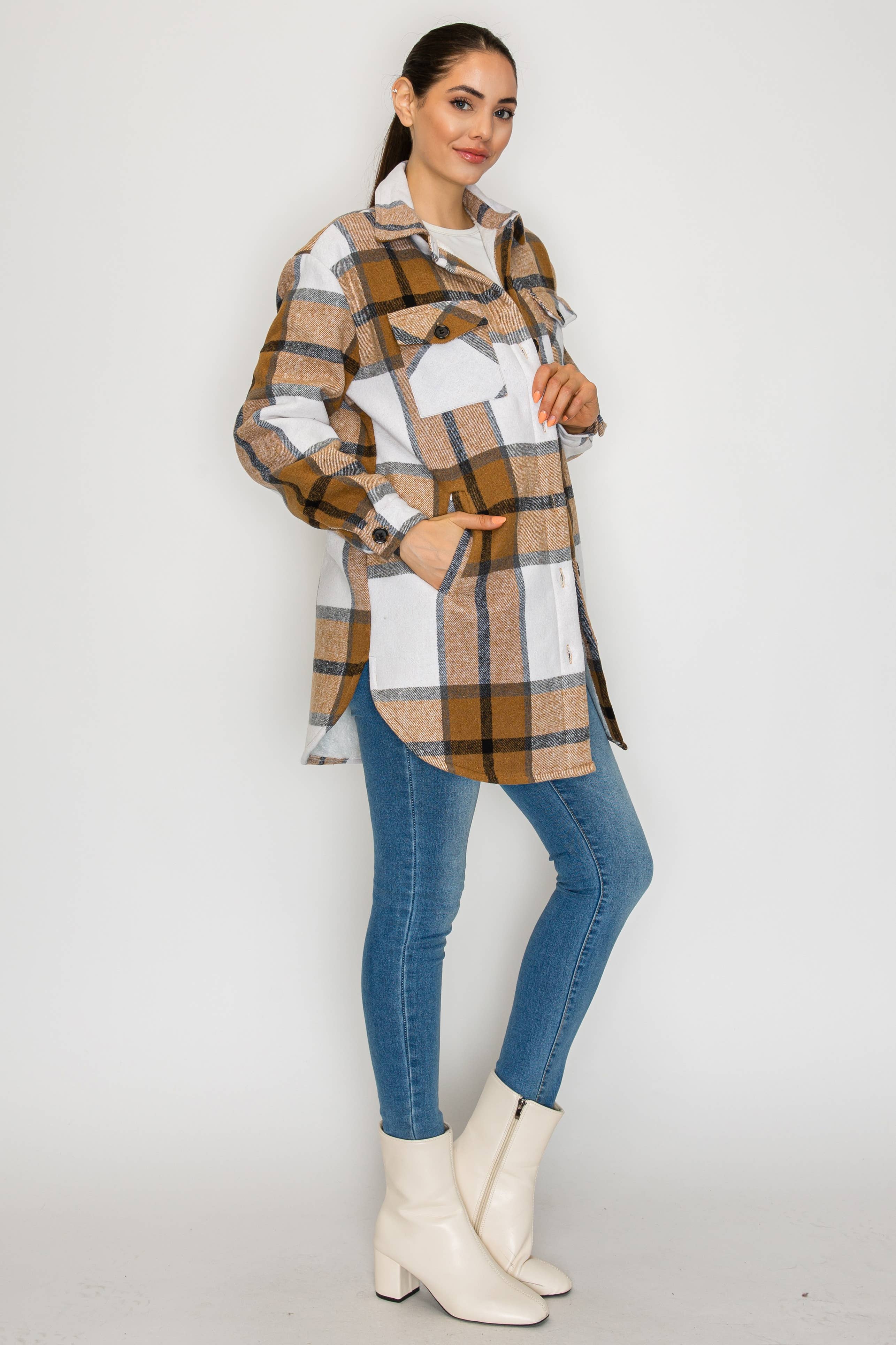 PATRONCITO USA INTERNATIONAL, INC - Wholesale Shirt Jacket/Shacket - Women's - Women Plaid Long Button Shirts Jackets (Shakets) LJ450-202512