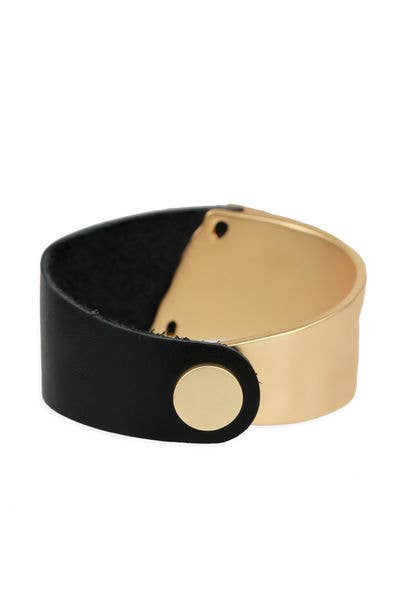 SAACHI - Wholesale Bangle Bracelet - Leather Metal Statement Bracelet8