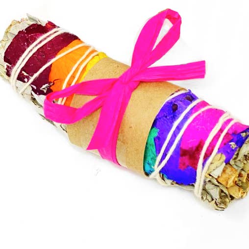 Oily Blends - Wholesale Sage Bundle - White Sage and Rose Bundles Chakra2