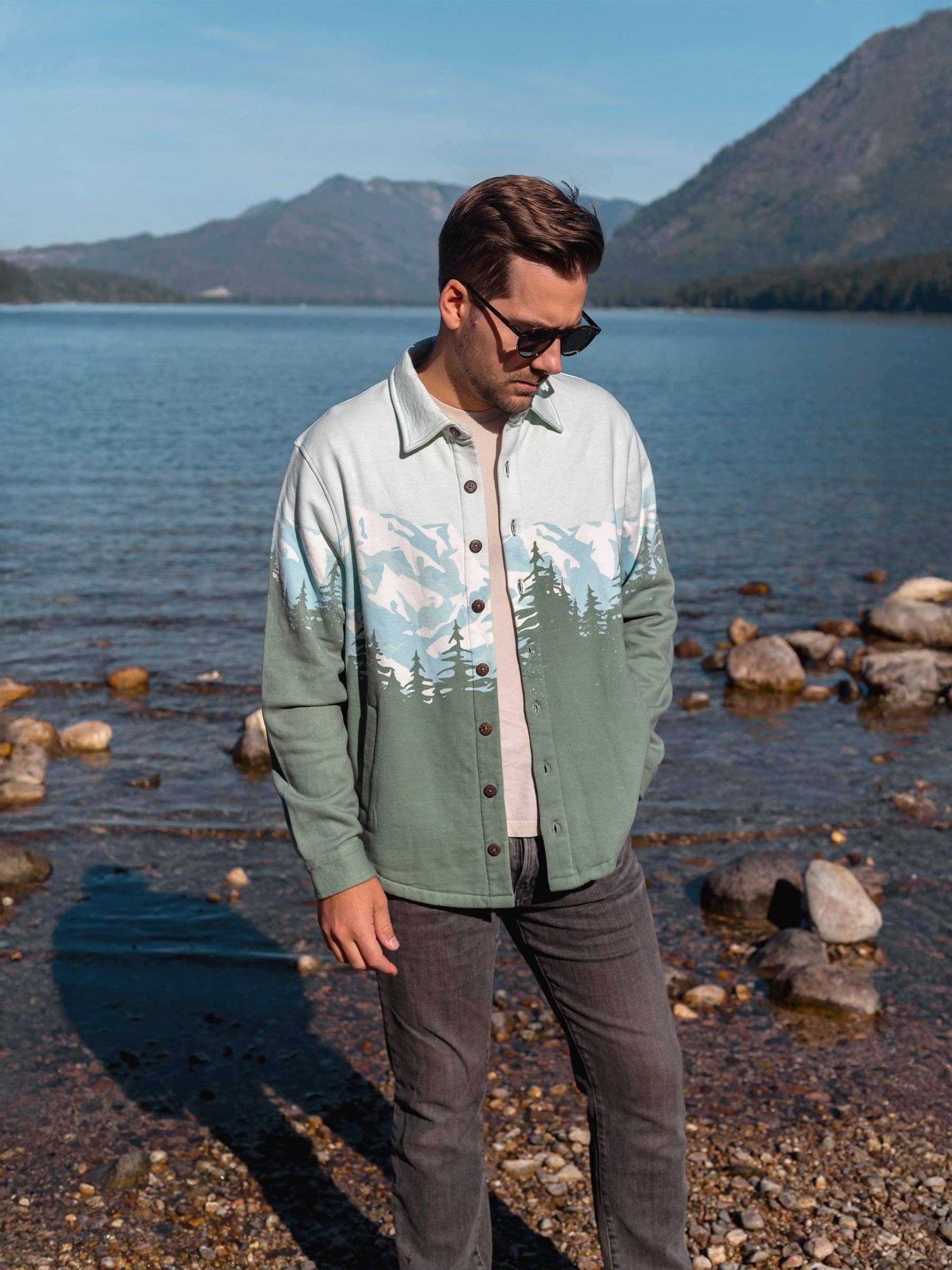 Happy Earth - Vendita all'ingrosso Camicia button down - Unisex - Camicia in pile Cascadia1