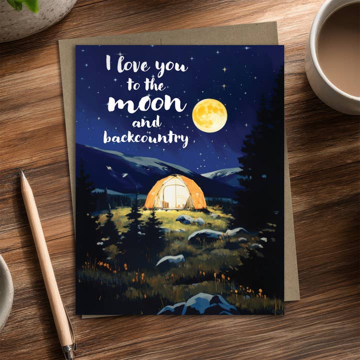 Waterknot - Wholesale Love Card - Moon and Backcountry – Recycled Love Card for Backpackers2