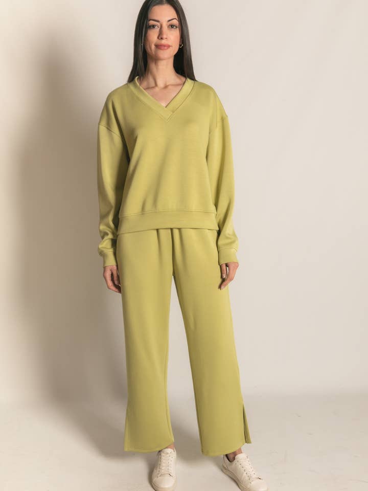 P. CILL Butter Modal Wide Leg Pants with Bottom Slits for wholesale by P. CILL