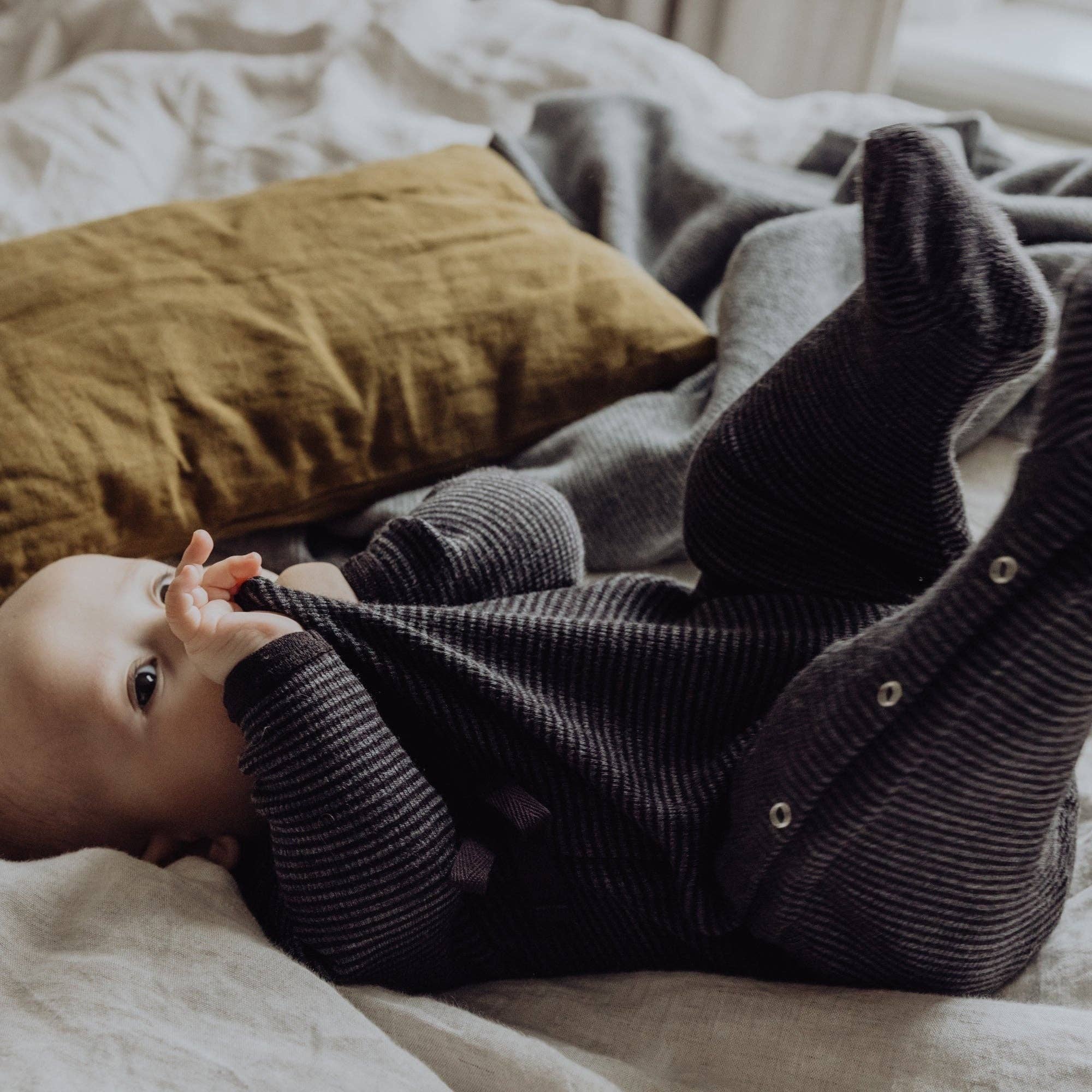 Cozy Kidz - Wholesale Jumpsuit - Baby - Ribbed Knit Wool Footie - 0-3 Months1