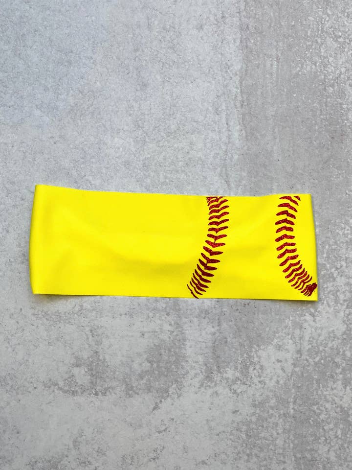 Bandeau de yoga Softball Glitter Threads pour la vente par MandaBees Headbands
