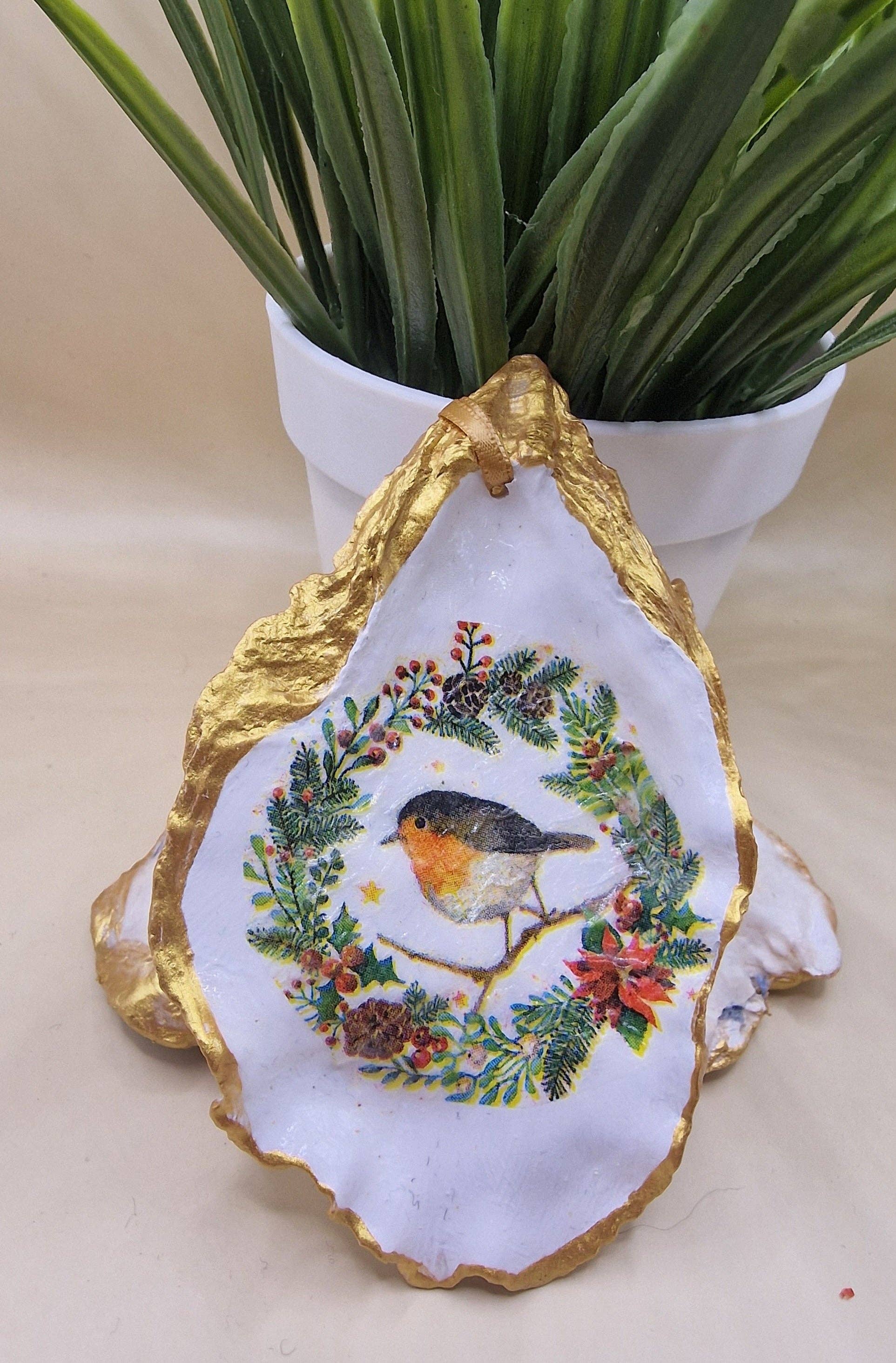 Bee my Oyster - Wholesale Ornament - NEW Christmas Ornament Robin Reef Oyster Shell Decoration1
