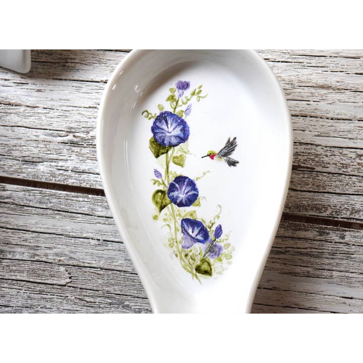 FeathersNFerneStudio – Großhandel Löffelablagen – Florale Keramik-Löffelablage