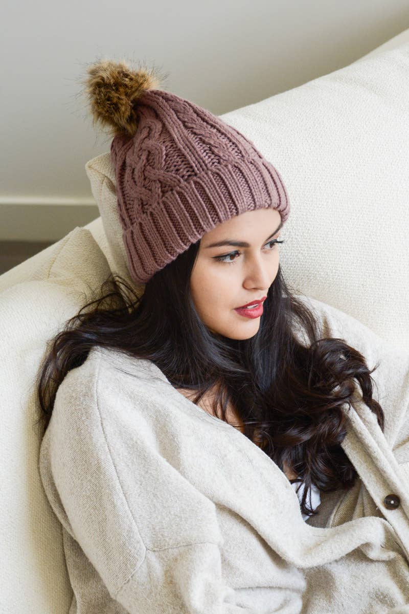 Leto Accessories - Wholesale Beanie - Women's - Fur Pom Knit Beanie - Ideal for Winter Adventures 🏂