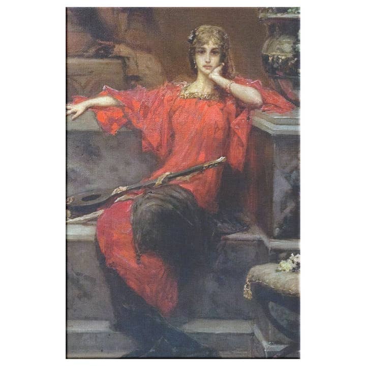Rechteckiges Leinwandtuch „Lady in Red“ von Talbot Hughes für den Großhandel von Bleak Boutique