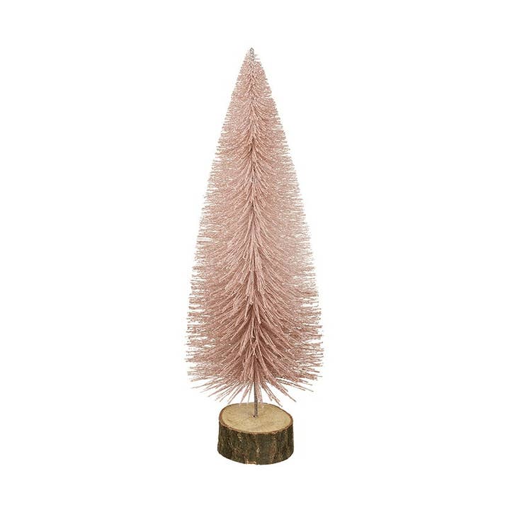 Árbol de cerdas rosas (26,5 cm) | Decoración navideña | Adornos festivos para venta al por mayor de Qube Luxe by Debbie Marks